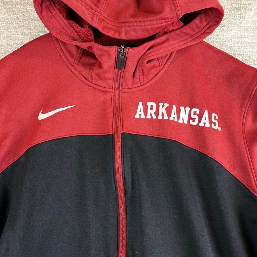 Arkansas Nike Full Zip Hoodie Men L Colorblock NCAA Football Therma-FIT EUC SEC